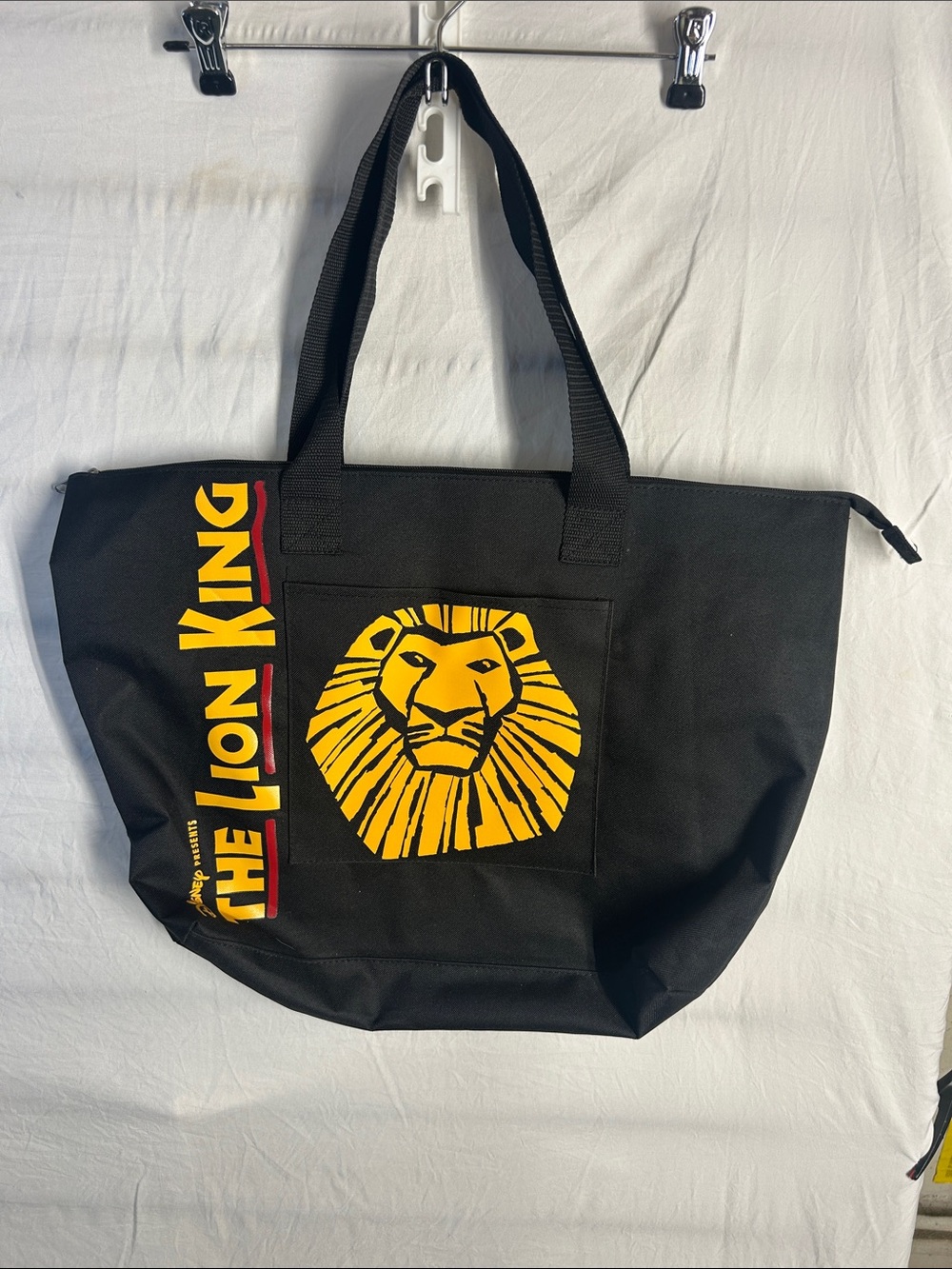 Black Tote Bag with Yellow Lion Graphic - The Lion King